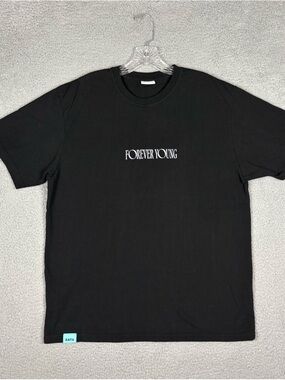 Forever Young Graphic Tee - Black Short Sleeve Crew